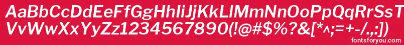 Czcionka LibrefranklinSemibolditalic – białe czcionki na czerwonym tle