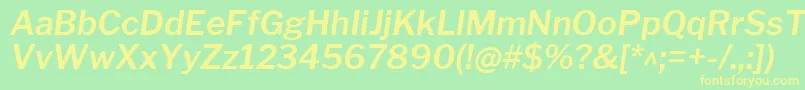 LibrefranklinSemibolditalic Font – Yellow Fonts on Green Background