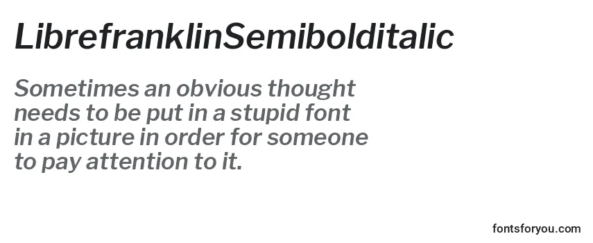 Review of the LibrefranklinSemibolditalic (70725) Font