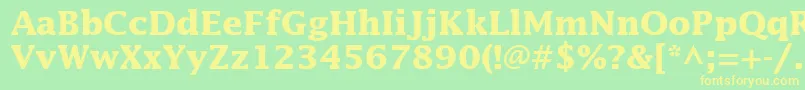 フォントInsightSsiBold – 黄色の文字が緑の背景にあります