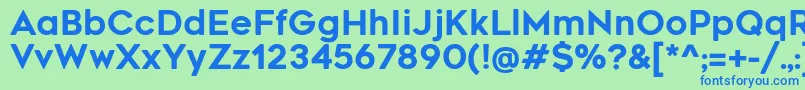 Czcionka RenogaresoftRegular – niebieskie czcionki na zielonym tle