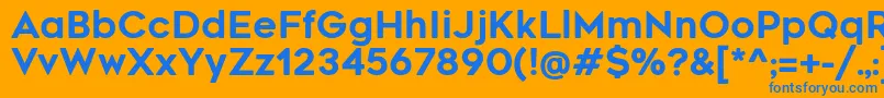 RenogaresoftRegular-Schriftart – Blaue Schriften auf orangefarbenem Hintergrund