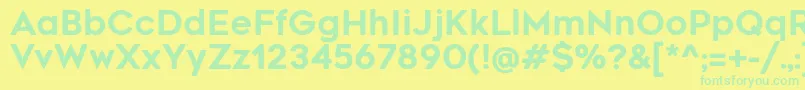 Weitere Informationen zur RenogaresoftRegular-Schriftart RenogaresoftRegular-Schriftart – Grüne Schriften auf gelbem Hintergrund