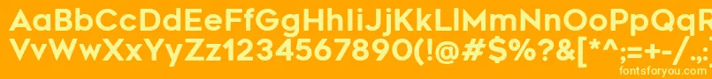 Fonte RenogaresoftRegular – fontes amarelas em um fundo laranja