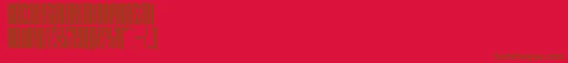 フォントBriemakademistdBoldcomp – 赤い背景に茶色の文字