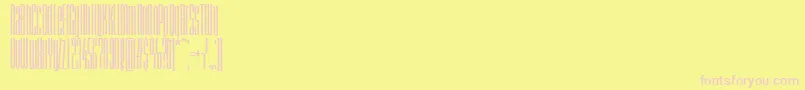 BriemakademistdBoldcomp-fontti – vaaleanpunaiset fontit keltaisella taustalla
