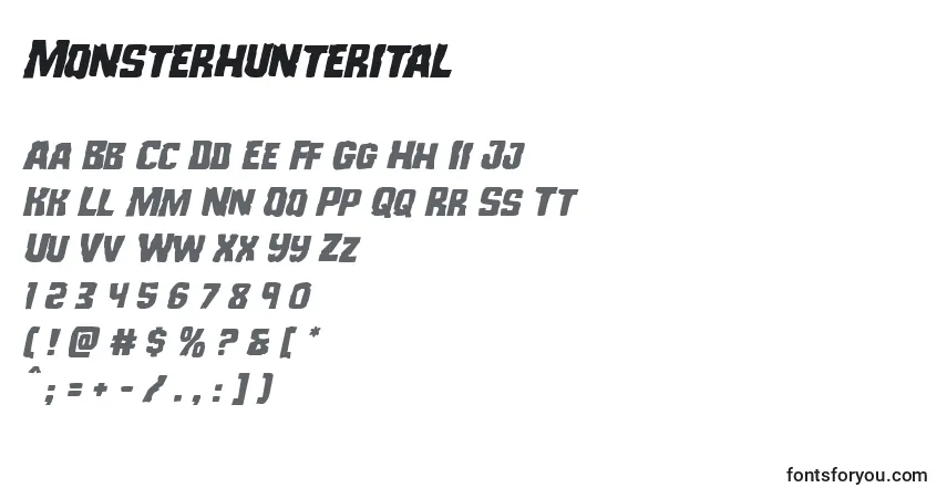 Monsterhunterital Font – alphabet, numbers, special characters