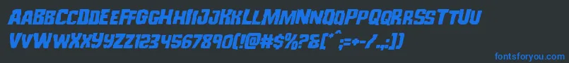 Monsterhunterital Font – Blue Fonts on Black Background