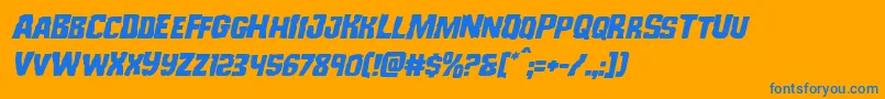 Monsterhunterital Font – Blue Fonts on Orange Background