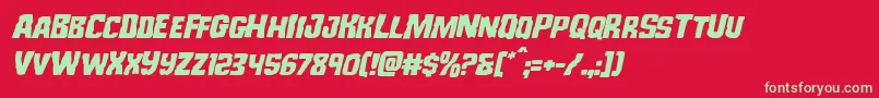 Monsterhunterital Font – Green Fonts on Red Background