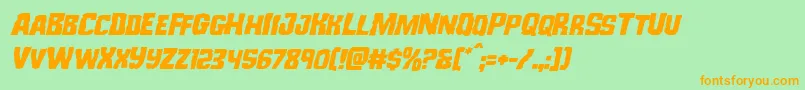 Monsterhunterital Font – Orange Fonts on Green Background