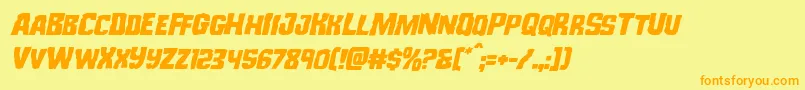 Monsterhunterital Font – Orange Fonts on Yellow Background