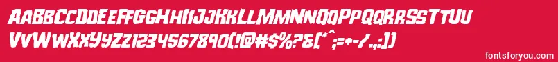 Monsterhunterital Font – White Fonts on Red Background