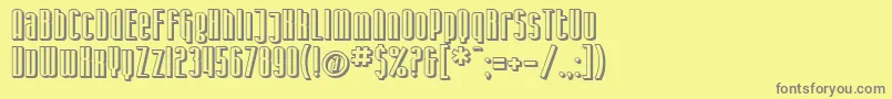 SfIronGothicShaded Font – Gray Fonts on Yellow Background