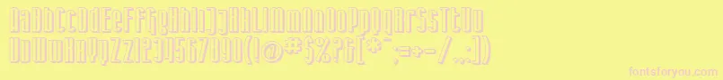 Czcionka SfIronGothicShaded – różowe czcionki na żółtym tle