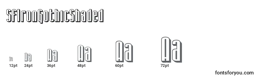 SfIronGothicShaded Font Sizes