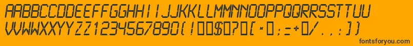 Lcdmn-fontti – mustat fontit oranssilla taustalla