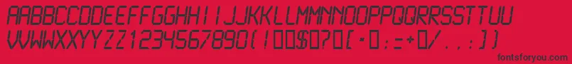 Lcdmn-fontti – mustat fontit punaisella taustalla