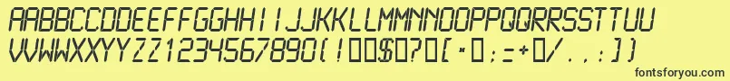 Lcdmn-fontti – mustat fontit keltaisella taustalla