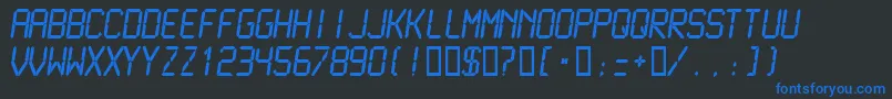 Шрифт Lcdmn – синие шрифты на чёрном фоне