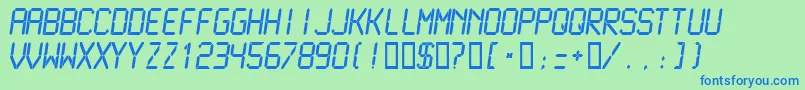Lcdmn Font – Blue Fonts on Green Background