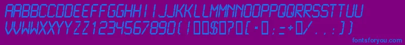 Lcdmn-fontti – siniset fontit violetilla taustalla