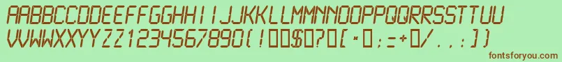 Lcdmn-fontti – ruskeat fontit vihreällä taustalla