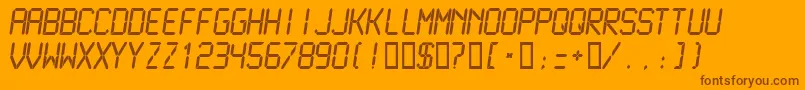 Lcdmn Font – Brown Fonts on Orange Background