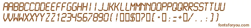 フォントLcdmn – 白い背景に茶色のフォント