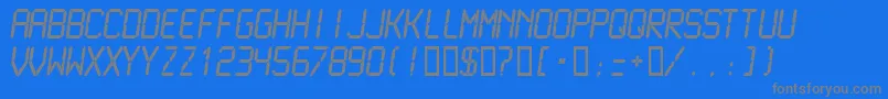 フォントLcdmn – 青い背景に灰色の文字