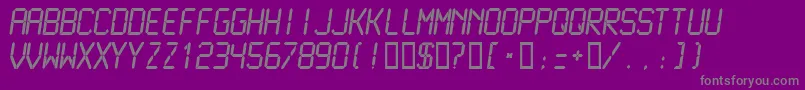 フォントLcdmn – 紫の背景に灰色の文字