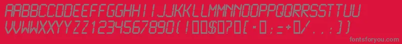 フォントLcdmn – 赤い背景に灰色の文字