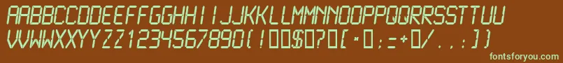 Lcdmn-fontti – vihreät fontit ruskealla taustalla