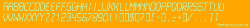 Lcdmn-fontti – vihreät fontit oranssilla taustalla
