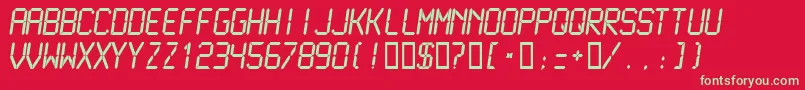 Lcdmn Font – Green Fonts on Red Background