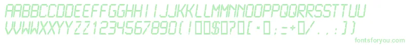 フォントLcdmn – 白い背景に緑のフォント