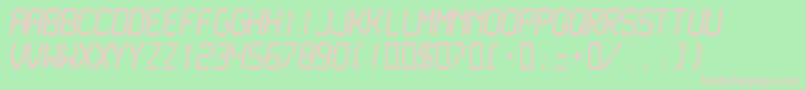 Lcdmn-Schriftart – Rosa Schriften auf grünem Hintergrund