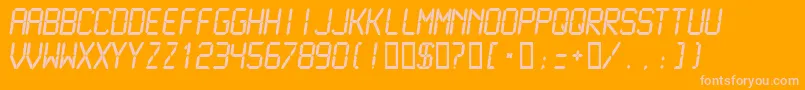 フォントLcdmn – オレンジの背景にピンクのフォント