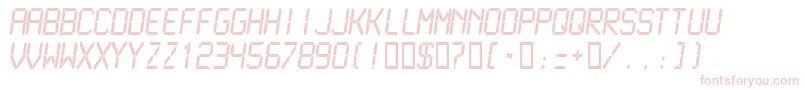 フォントLcdmn – 白い背景にピンクのフォント