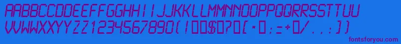 Lcdmn Font – Purple Fonts on Blue Background