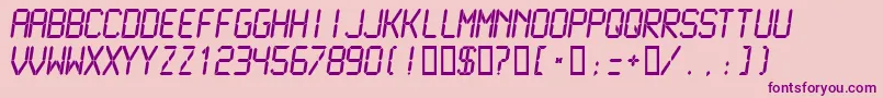 フォントLcdmn – ピンクの背景に紫のフォント