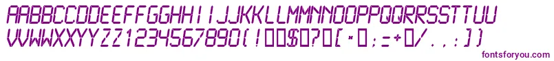 フォントLcdmn – 白い背景に紫のフォント