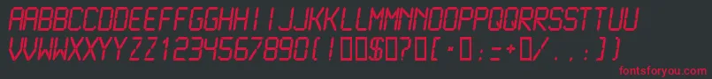 フォントLcdmn – 黒い背景に赤い文字