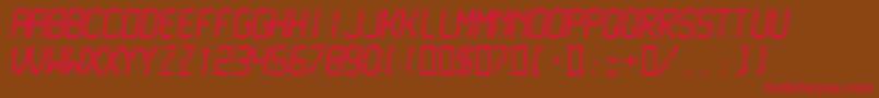 Lcdmn-fontti – punaiset fontit ruskealla taustalla