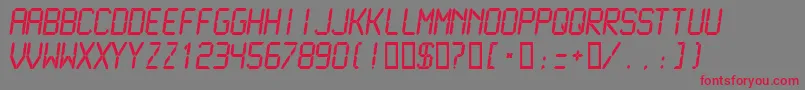 Lcdmn-Schriftart – Rote Schriften auf grauem Hintergrund