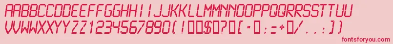 フォントLcdmn – ピンクの背景に赤い文字