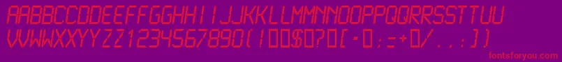 Fonte Lcdmn – fontes vermelhas em um fundo violeta