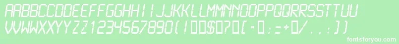 フォントLcdmn – 緑の背景に白い文字