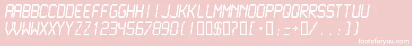 Lcdmn-fontti – valkoiset fontit vaaleanpunaisella taustalla