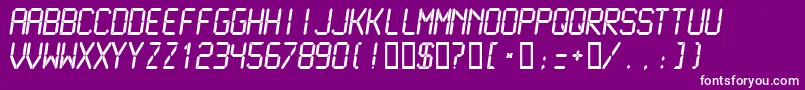 Lcdmn-fontti – valkoiset fontit violetilla taustalla